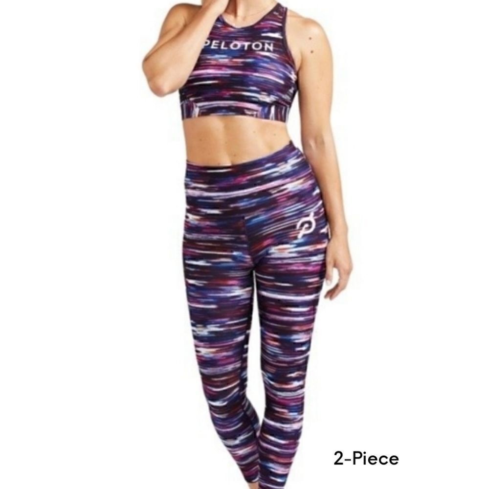 New! Peloton x WITH 2 Piece Melody Space Dye Sports Bra High Waist Leggings Set